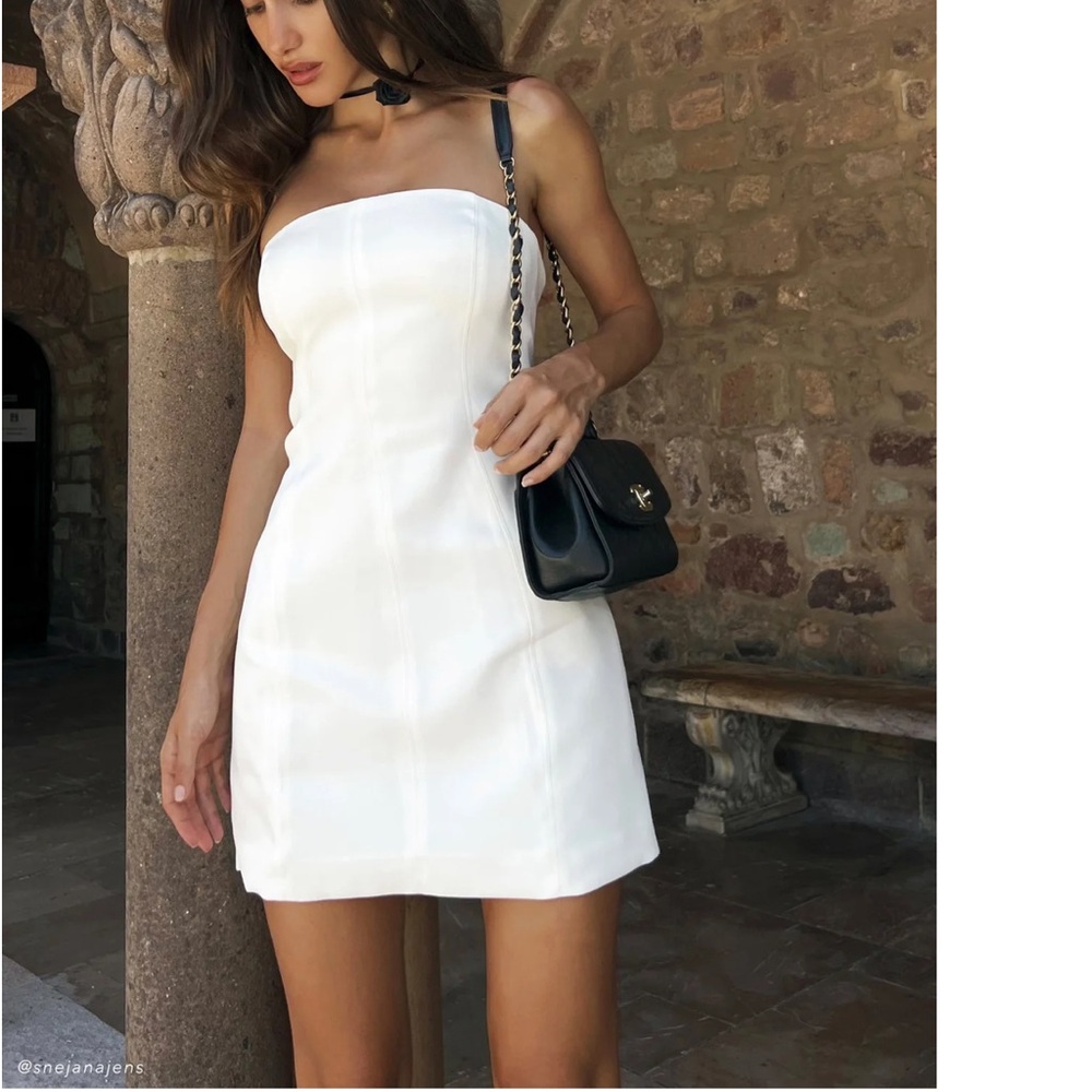 🚨 SOLD 🚨 Meshki Maci Crepe Mini Dress - White - medium